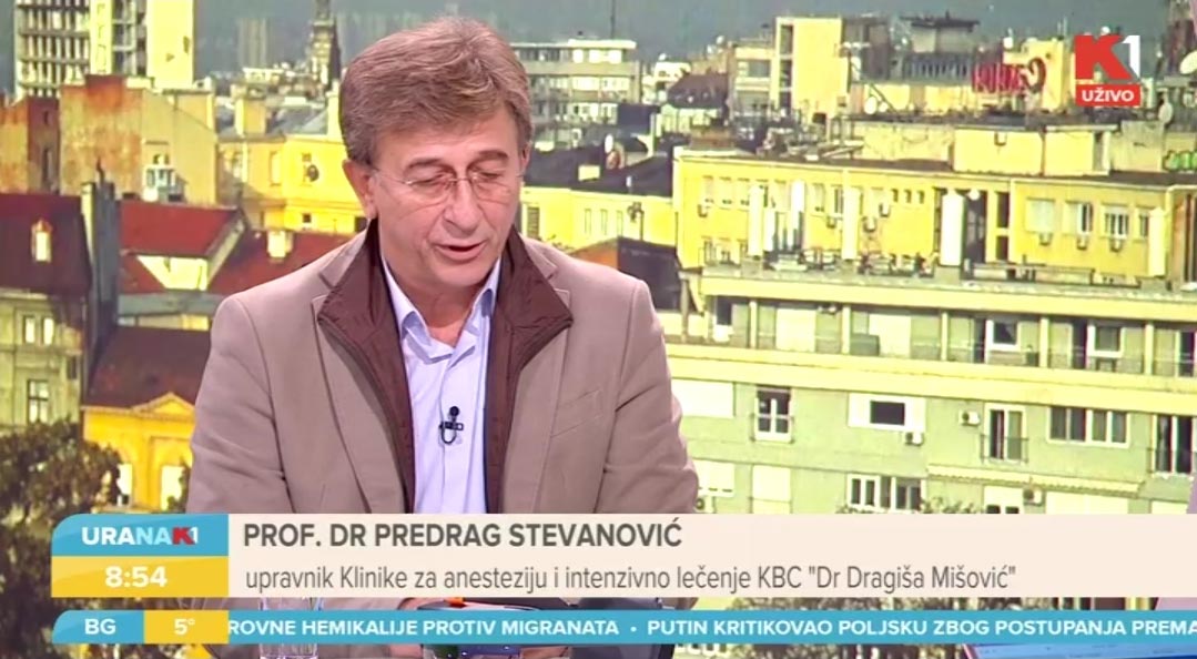 Prof. dr Predrag Stevanović, načelnik klinike za anesteziju i intenzivno lečenje u KBC „Dr Dragiša Mišović“
